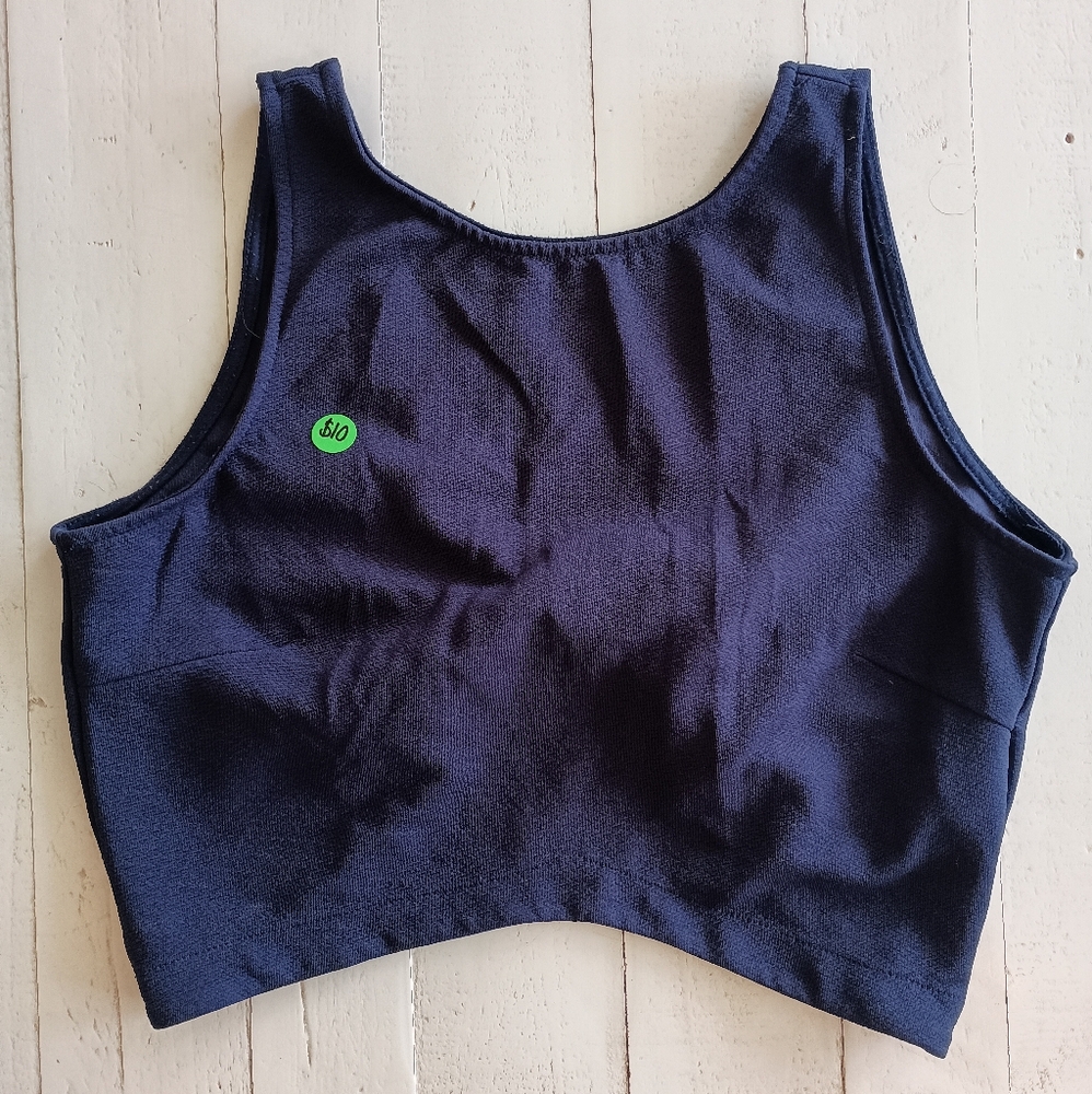 Blue Bow Back Crop Top